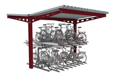 Shelters, Canopies, Walkways and Bin Stores | Shelters for Two-Tier Cycle Racks