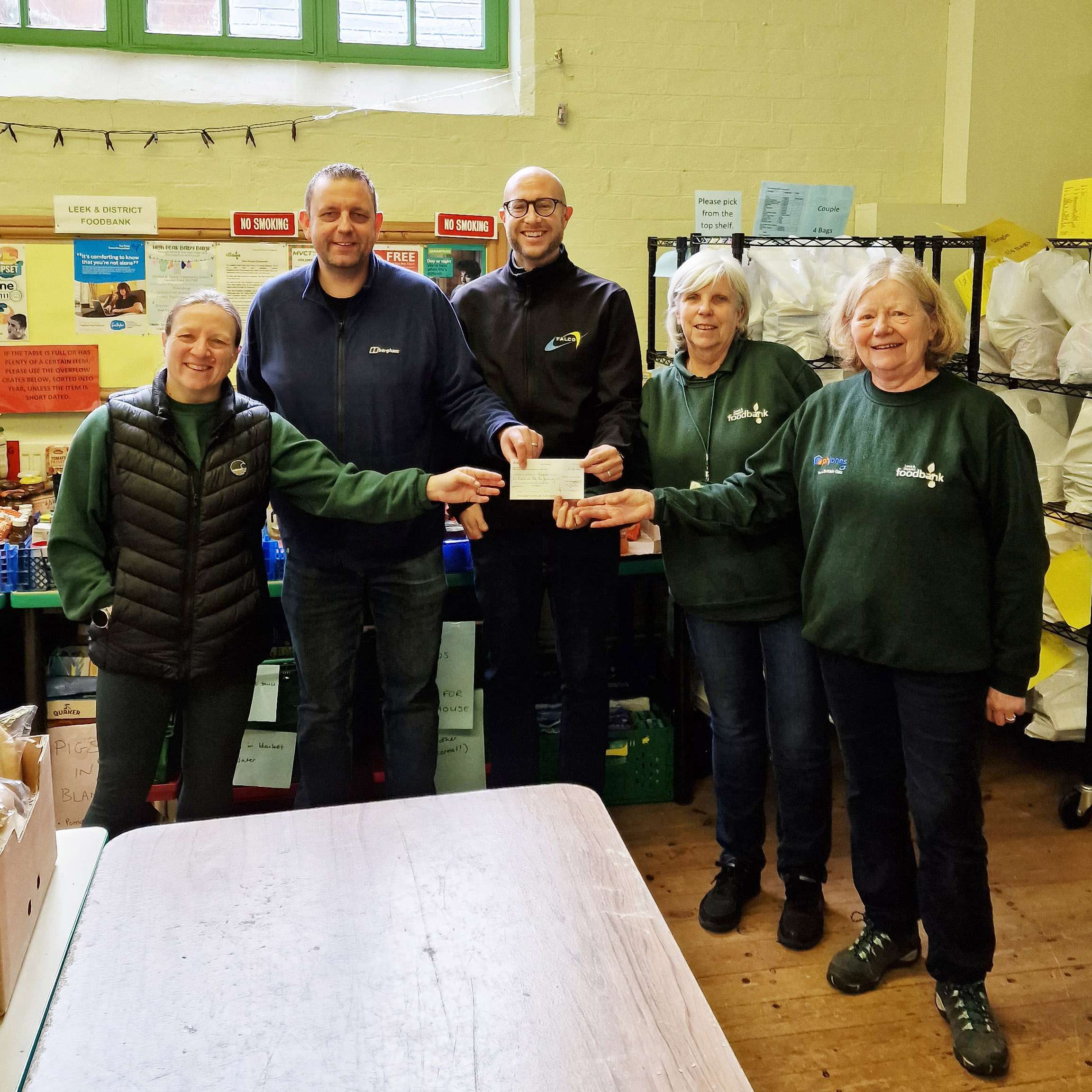 Leek & District Food Bank Falco Donation