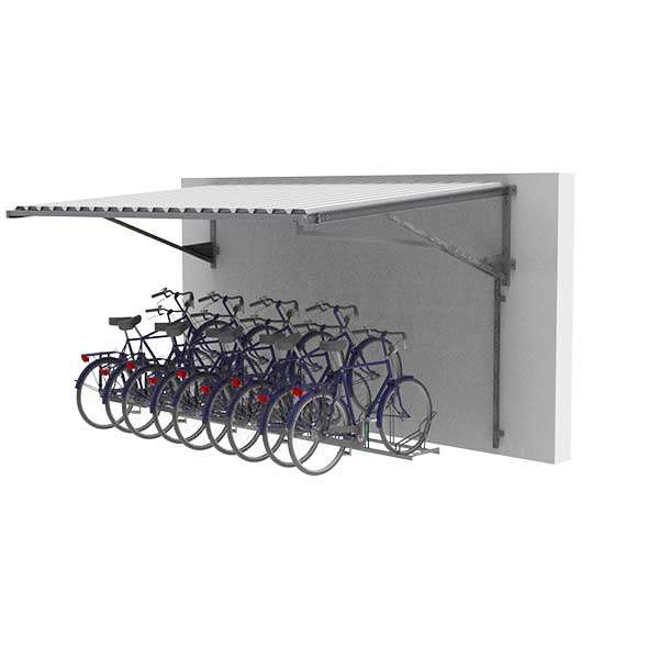 Shelters, Canopies, Walkways and Bin Stores | Cycle Shelters | FalcoLempo Wall Mounted Cycle Shelter | image #4 |  