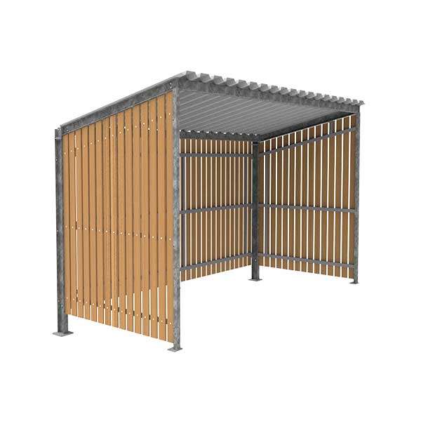 Shelters, Canopies, Walkways and Bin Stores | Waiting Shelters | FalcoLempo Single-Sided Waiting Shelter | image #2 |  