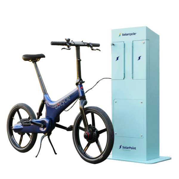 Cycle Parking | Advanced Cycle Products | Falco Solarcycle e-Bike Solar Charging Station | image #1 |  Solar Powered e-Bike Charger