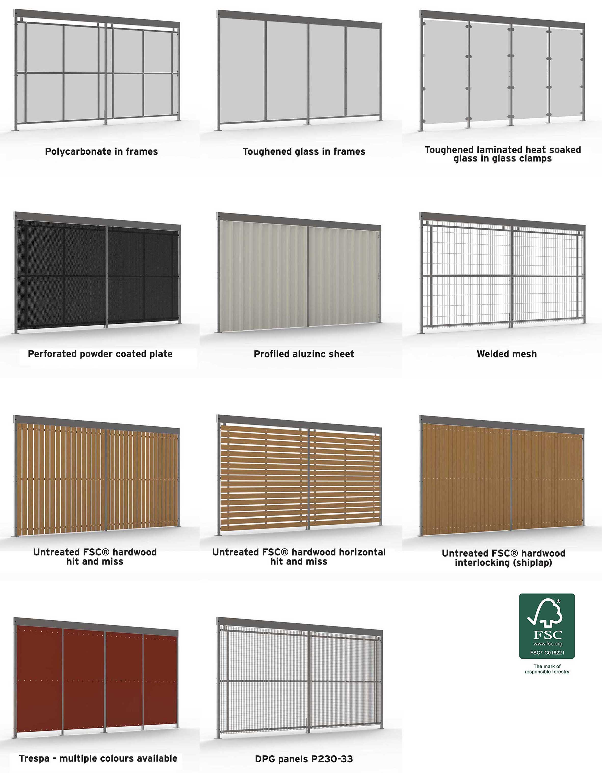 Cycle Shelter Cladding Options