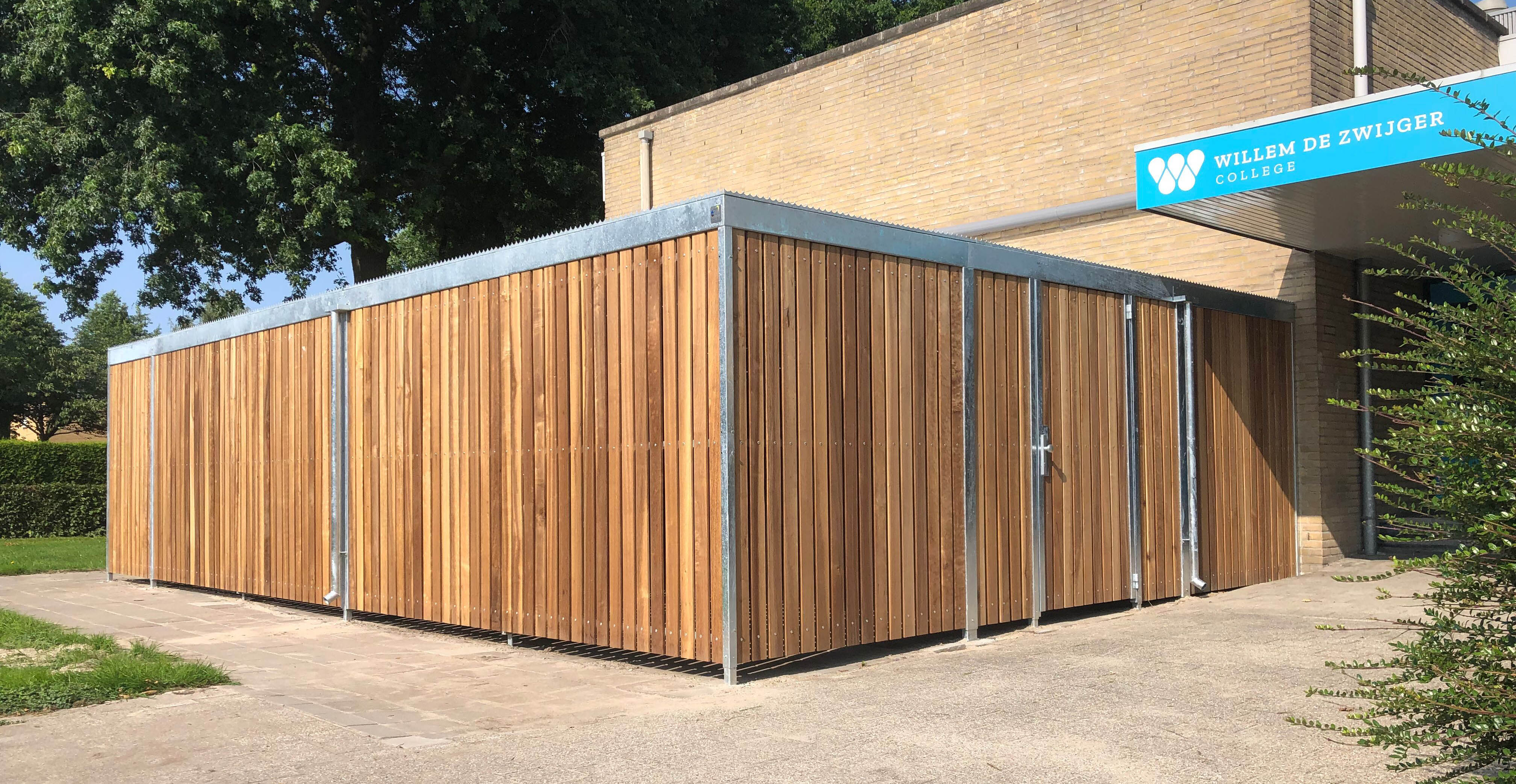 Large Timber Wooden Clad Cycle Shelter